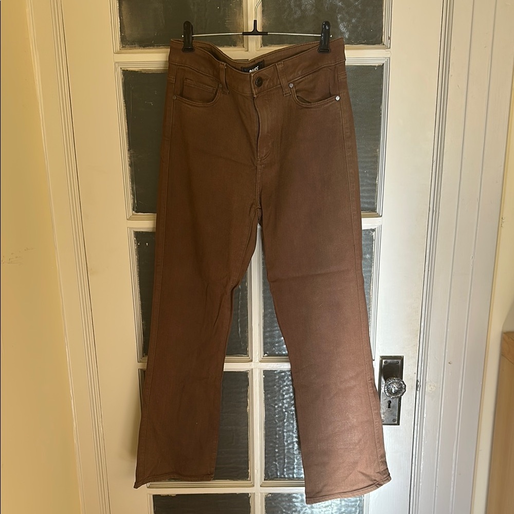 PAIGE Women's Claudine Stretchy Bootcut Jeans in Rich Brown